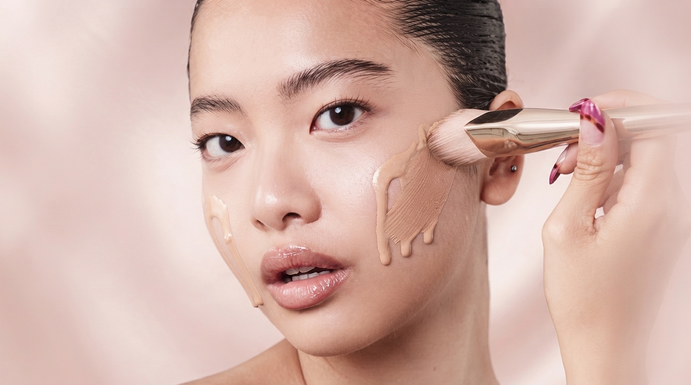 Editorial illustration for How Long-Wear Makeup Works: The Polymer Film That Keeps Color in Place